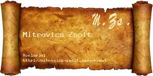 Mitrovics Zsolt névjegykártya